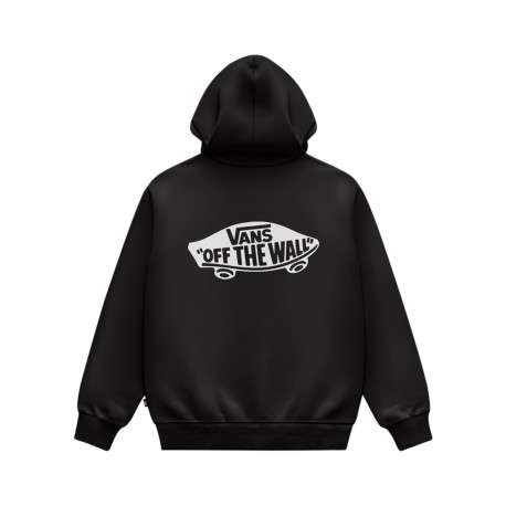 Sweat noir à capuche avec le logo imprimé pourvu d'une coupe droite - Image 2