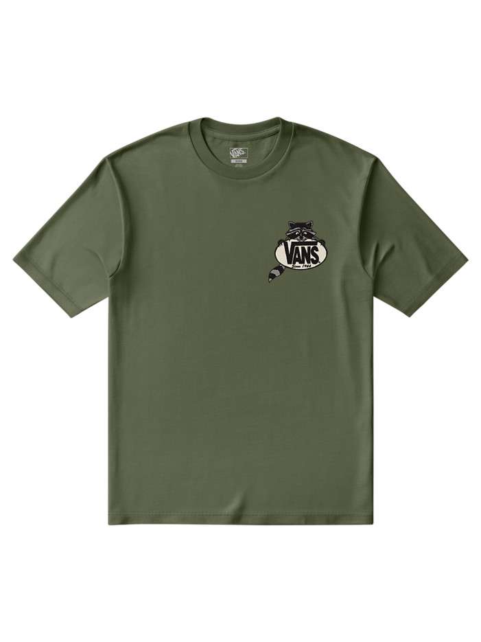 T-shirt kaki en coton à...