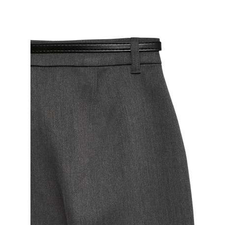 Pantalon chino anthracite à coupe droite pourvu d'une fine ceinture - Image 2