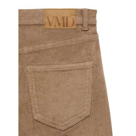 Pantalon en coton beige coupe bootcut pourvu de poches plaquées - Image 2