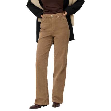 Pantalon en coton beige coupe bootcut pourvu de poches plaquées - Image 3