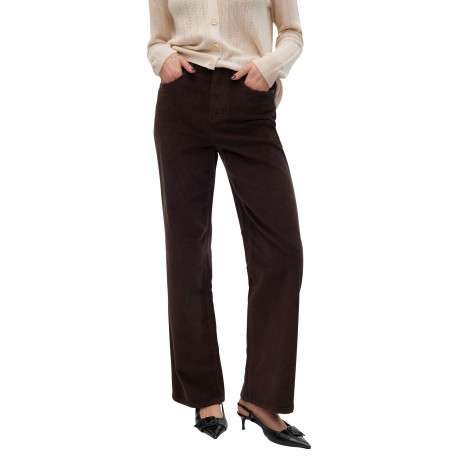 Pantalon en coton marron coupe bootcut pourvu de poches plaquées - Image 3