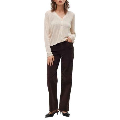 Pantalon en coton marron coupe bootcut pourvu de poches plaquées - Image 6