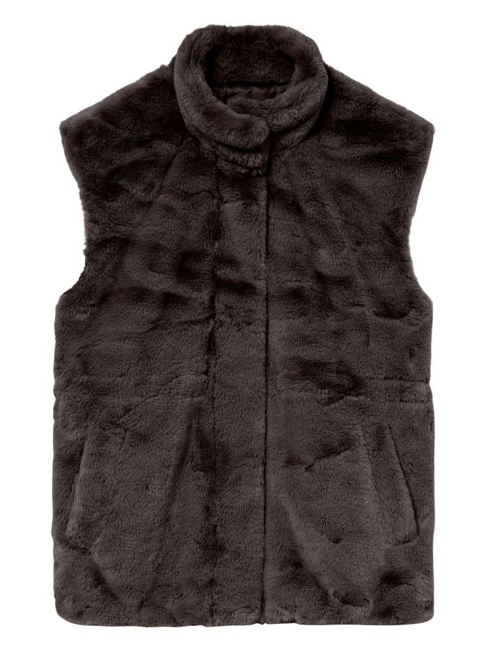 Gilet marron sans manche à...