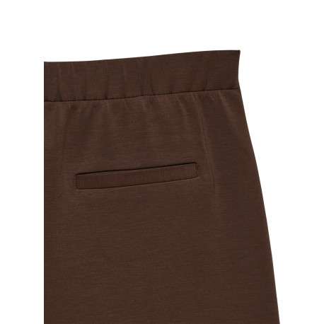 Pantalon chino marron à coupe bootcut pourvu d'une taille élastiquée - Image 2