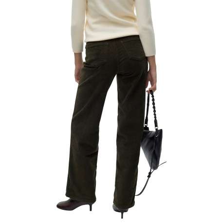 Pantalon en coton kaki coupe bootcut pourvu de poches plaquées - Image 3