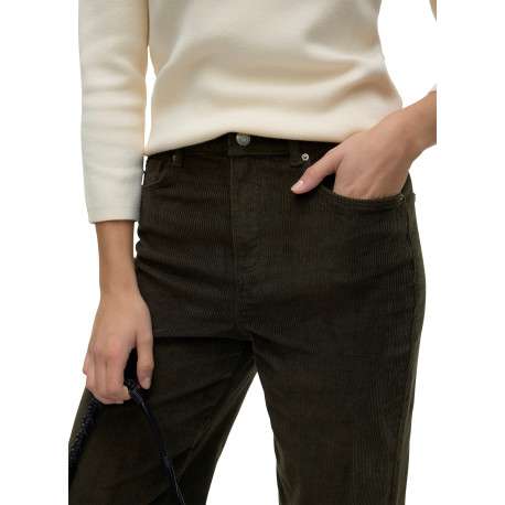Pantalon en coton kaki coupe bootcut pourvu de poches plaquées - Image 4
