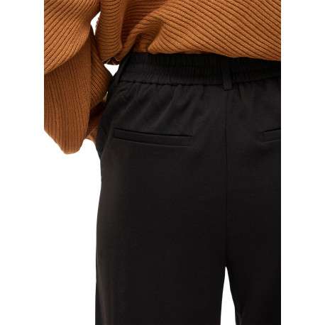 Pantalon chino noir coupe bootcut pourvu d'une taille en partie élastiquée - Image 4