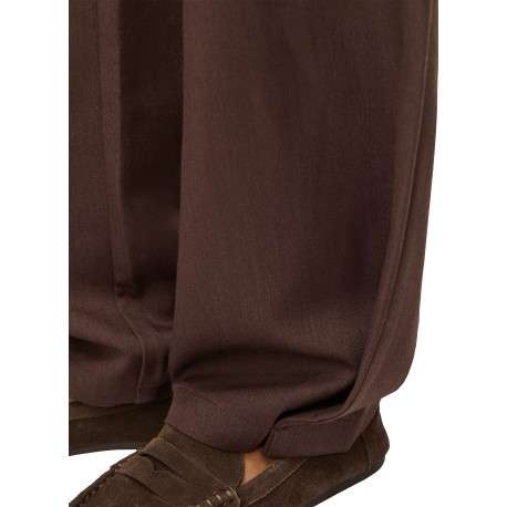 Pantalon chino marron coupe bootcut pourvu de passants pour la ceinture - Image 4