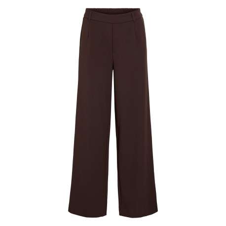 Pantalon chino marron coupe bootcut pourvu d'une taille en partie élastiquée