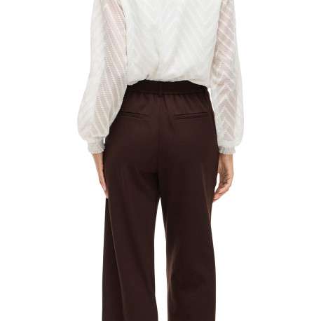 Pantalon chino marron coupe bootcut pourvu d'une taille en partie élastiquée - Image 4