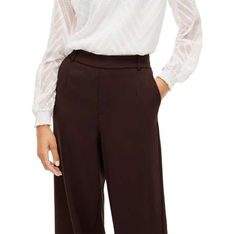 Pantalon chino marron coupe bootcut pourvu d'une taille en partie élastiquée - Image 5