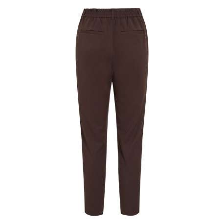 Pantalon chino marron coupe slim pourvu d'une taille en partie élastiquée - Image 2