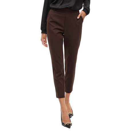 Pantalon chino marron coupe slim pourvu d'une taille en partie élastiquée - Image 3