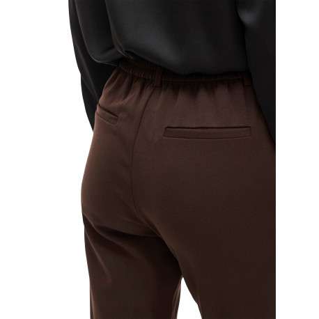 Pantalon chino marron coupe slim pourvu d'une taille en partie élastiquée - Image 4