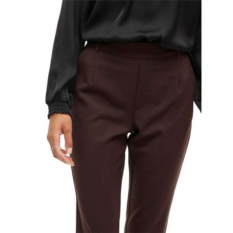 Pantalon chino marron coupe slim pourvu d'une taille en partie élastiquée - Image 5
