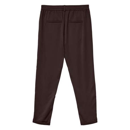 Pantalon chino marron à coupe droite pourvu d'une taille élastiquée - Image 2