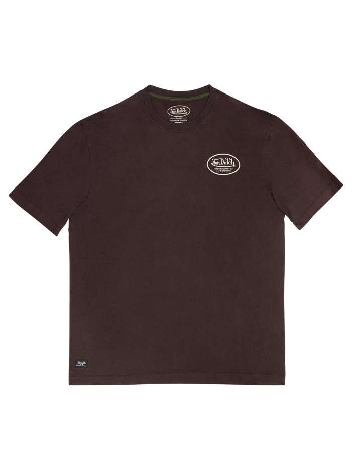 T-shirt marron en coton à...