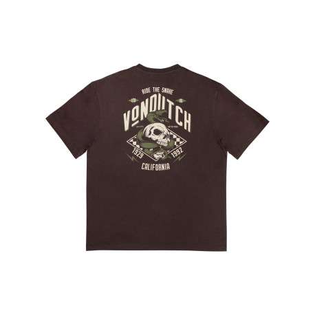 T-shirt marron en coton à imprimé squelette doté d'une coupe droite - Image 2