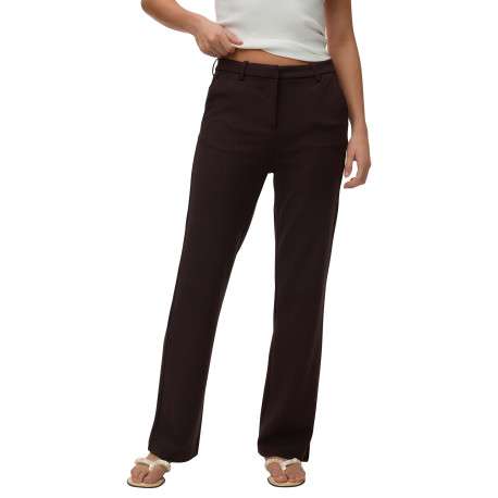 Pantalon chino marron à coupe droite pourvu d'une fermeture par zip et agrafe - Image 3