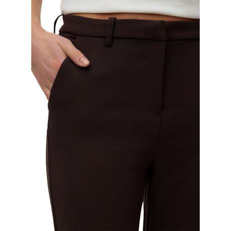 Pantalon chino marron à coupe droite pourvu d'une fermeture par zip et agrafe - Image 5