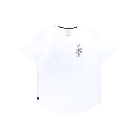 T-shirt blanc en coton à imprimé clé anglaise pourvu d'une coupe droite