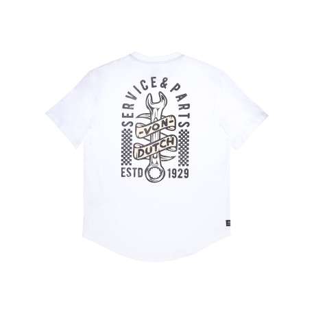 T-shirt blanc en coton à imprimé clé anglaise pourvu d'une coupe droite - Image 2