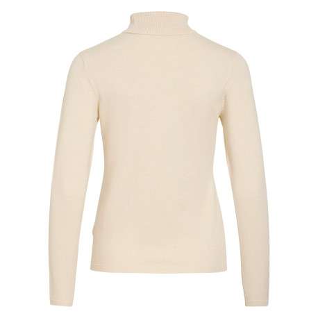 Pull écru à coupe droite pourvu d'un col roulé et de manches longues - Image 2