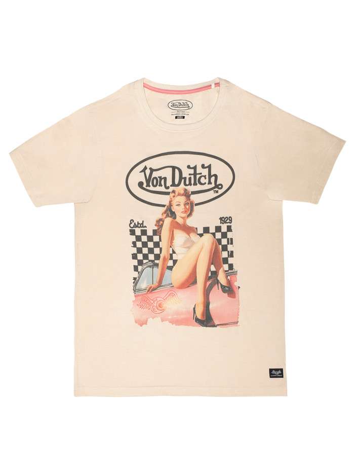 T-shirt écru à imprimé...