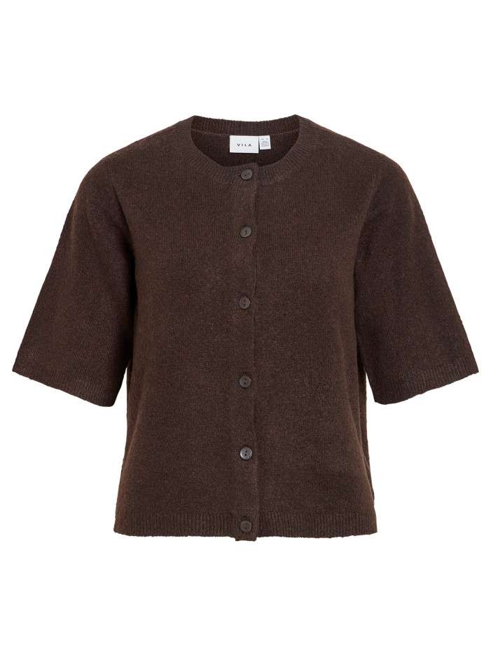 Gilet marron à coupe droite...