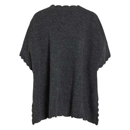 Pull anthracite à coupe droite pourvu d'un col rond et de manches courtes - Image 2