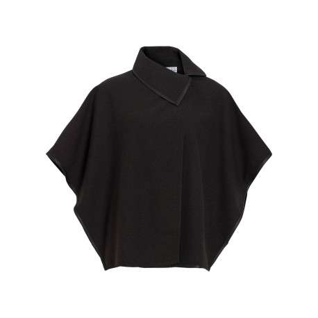 Pull noir sans manche à coupe droite pourvu d'un col montant