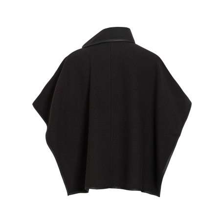 Pull noir sans manche à coupe droite pourvu d'un col montant - Image 2