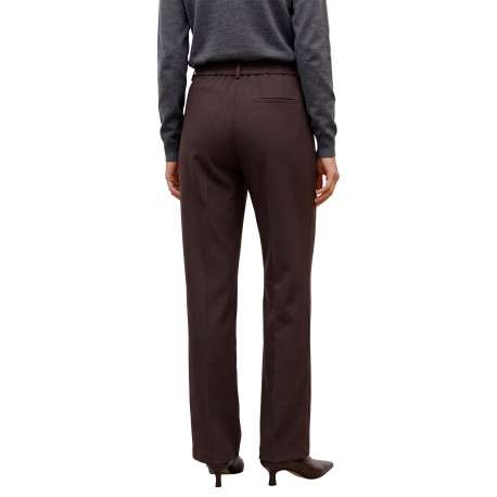 Pantalon chino marron à coupe droite pourvu d'une taille élastiquée - Image 4