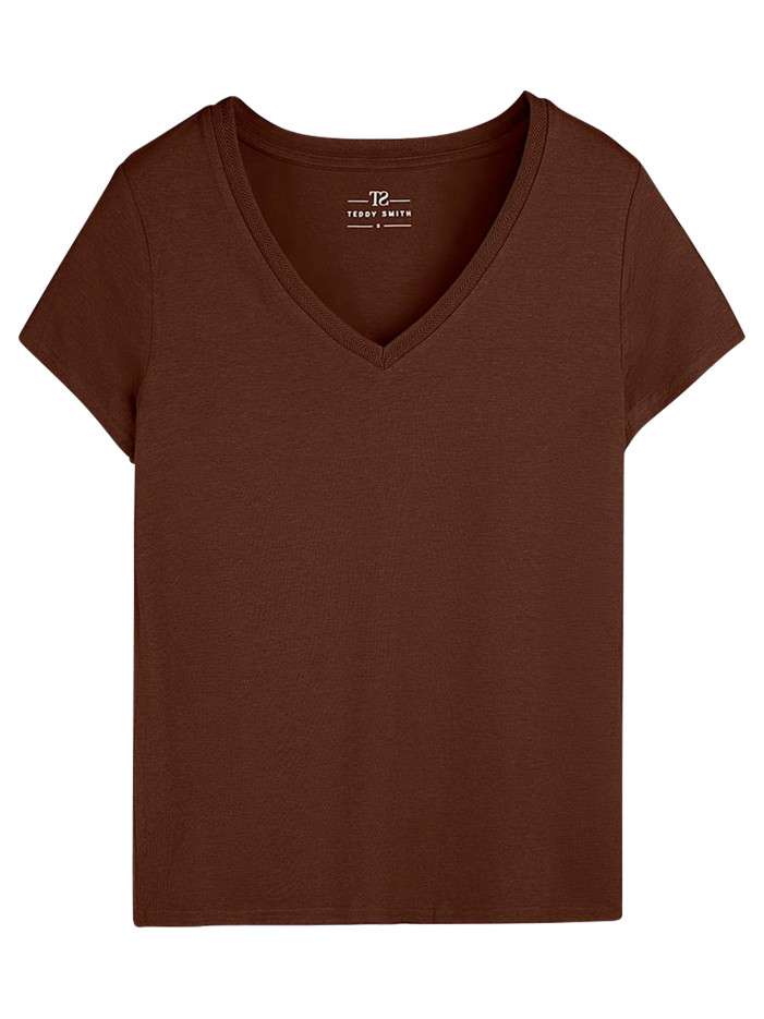T-shirt chocolat uni avec...