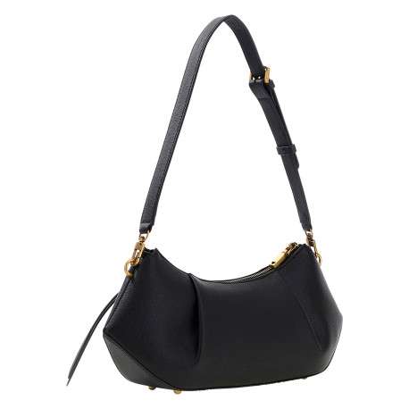 Sac Allegra noir uni avec une bandoulière ajustable et 1 poche zippée - Image 2