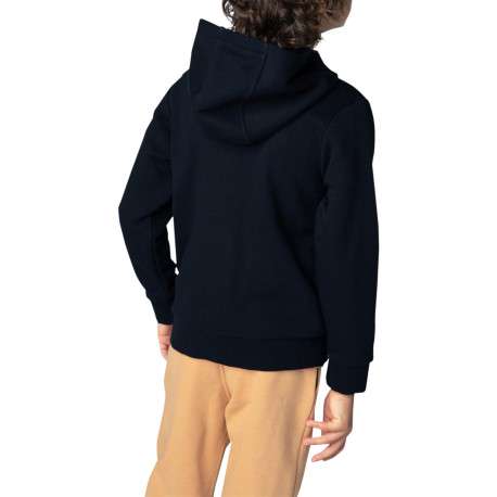 Sweat noir à fermeture zippée doté d'un col à capuche à coupe droite - Image 2