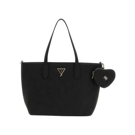 Sac à main noir avec deux anses et à motifs monogrammes en losanges
