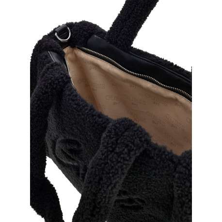 Sac à main à deux ances en full sherpa avec fermeture zippée - Image 4