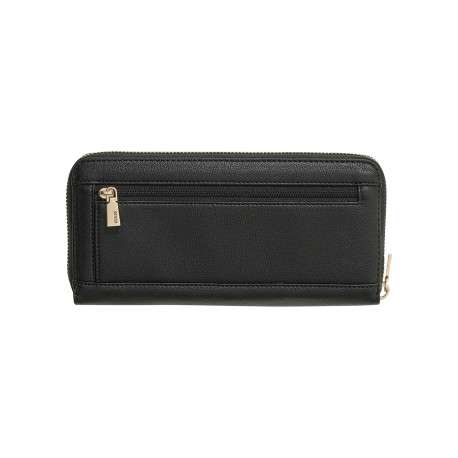 Portefeuille Dorothy noir uni avec fermeture zippée et un logo doré - Image 2