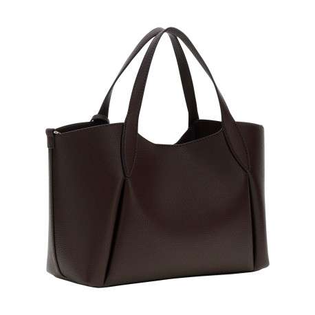 Sac à main Melody marron uni avec deux anses et une bandoulière amovible - Image 4