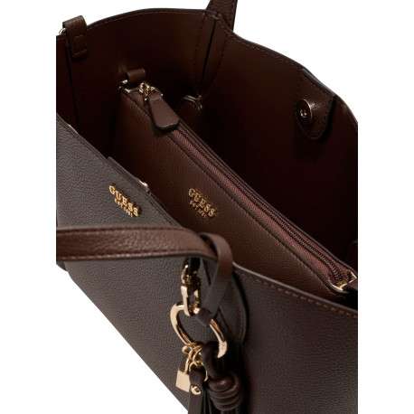 Sac à main Melody marron uni avec deux anses et une bandoulière amovible - Image 6