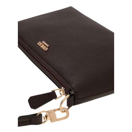 Sac à main Melody marron uni avec deux anses et une bandoulière amovible - Image 7