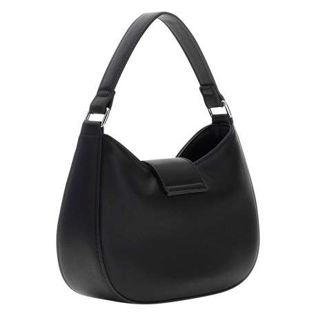 Sac à main noir à strass sur monogrammes avec fermeture à bouton-pression - Image 3