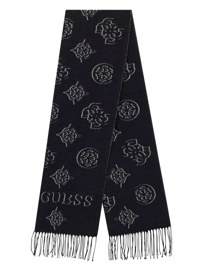 Écharpe noire à motifs...