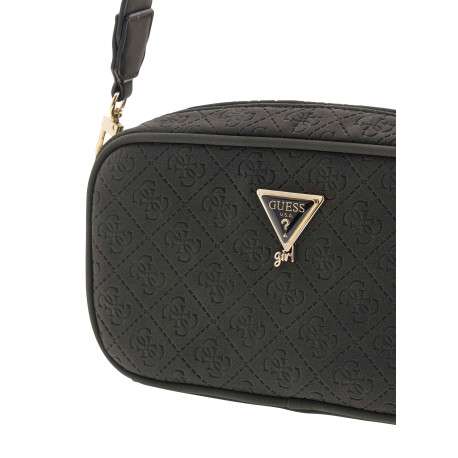 Sac à bandoulière noir avec motifs monogrammes et bandoulière réglable - Image 3