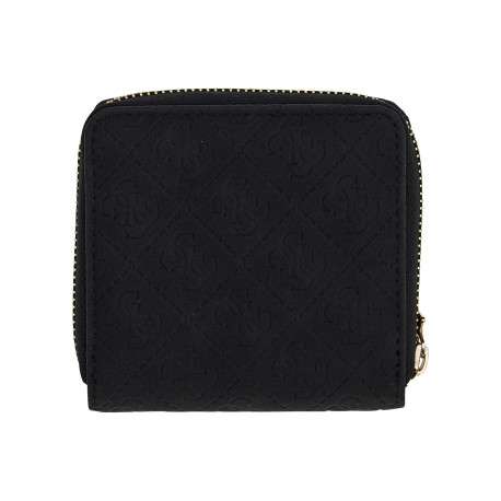 Portefeuille noir à motifs losanges avec logo doré en relief à l’avant - Image 2