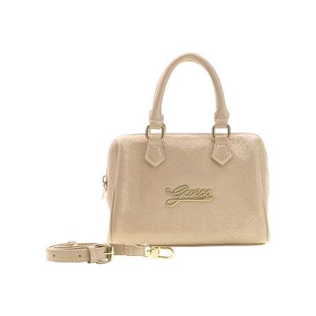 Sac à main écru à motifs monogrammes avec deux ances et une bandoulière - Image 2