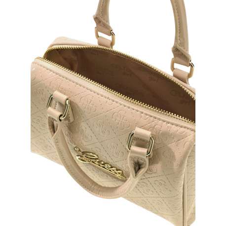 Sac à main écru à motifs monogrammes avec deux ances et une bandoulière - Image 5