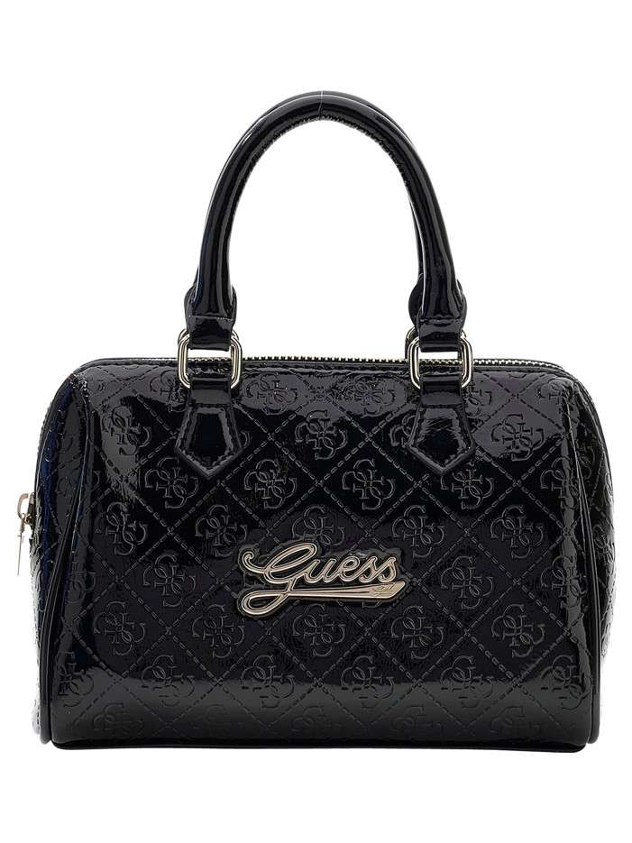 Sac à main verni noir à...